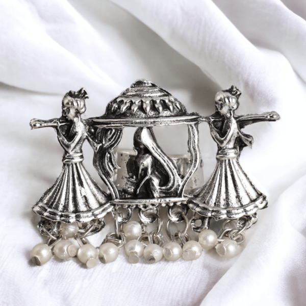 Dulhan Ki Doli Silver Oxidised Finger Ring